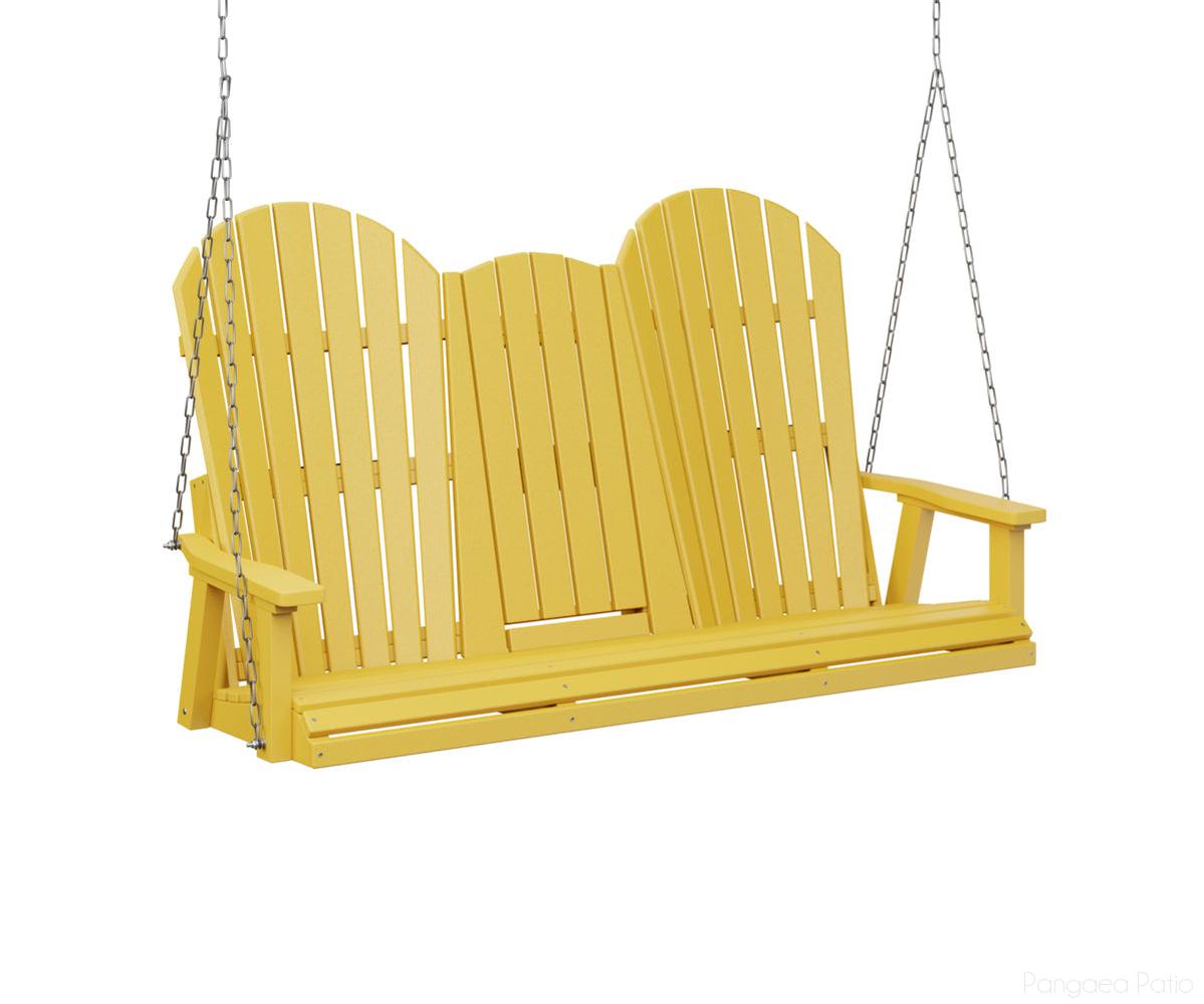 BGPCTS6000SYZC-Berlin Gardens-Comfo-Back Three Seat Swing w/Console-Zinc-Sunburst Yellow BG-Pangaea Patio