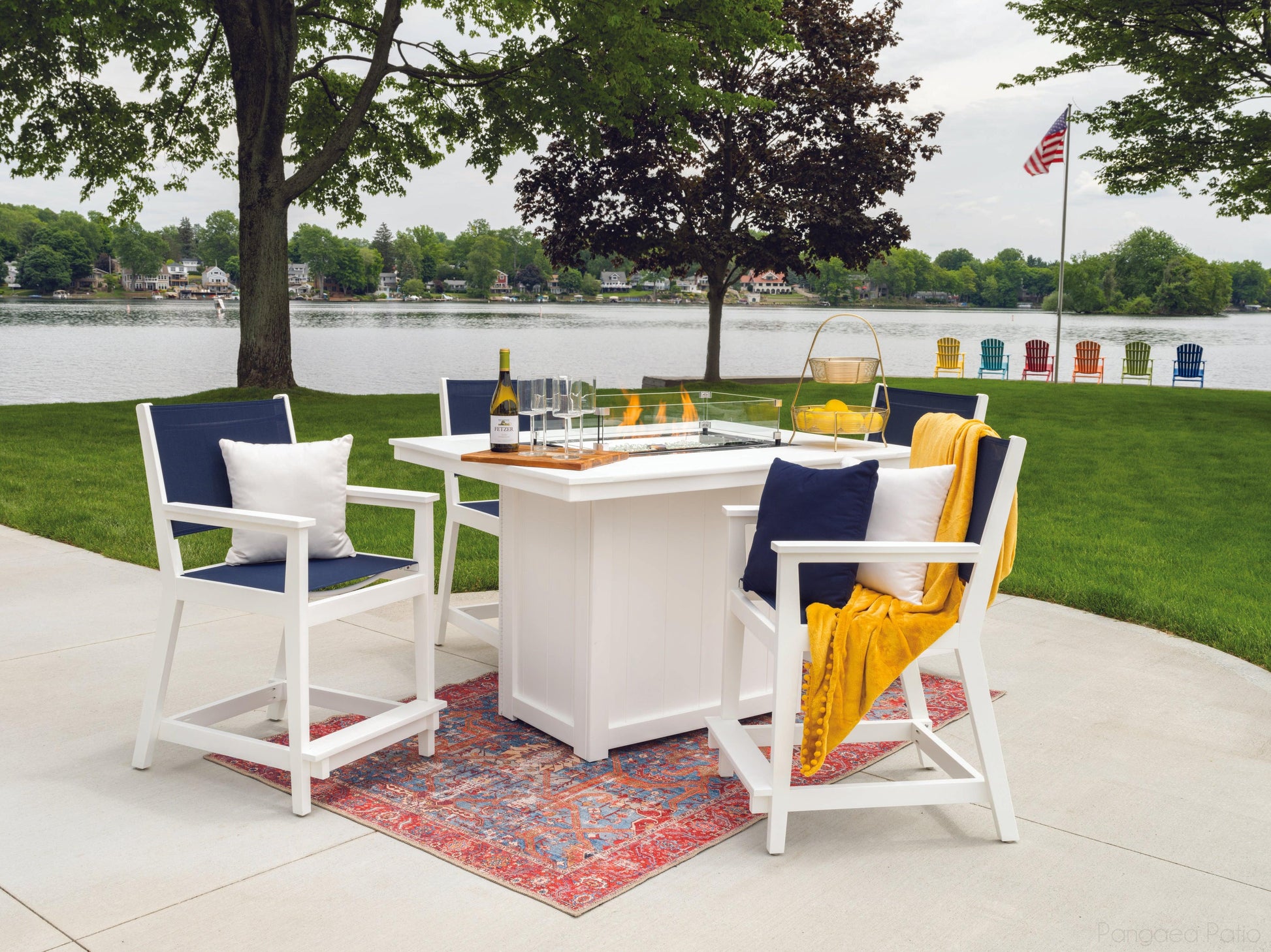 '-Berlin Gardens-Donoma 42" x 54" Rectangular Fire Pit - Hammered Top-Pangaea Patio