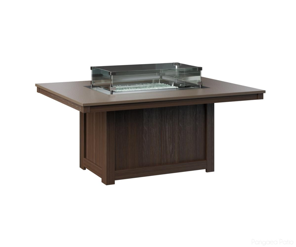 BGDHFFP4254BZBW-Berlin Gardens-Donoma 42" x 54" Rectangular Fire Pit - Hammered Top-Bronze BG-Brazilian Walnut BG-Pangaea Patio