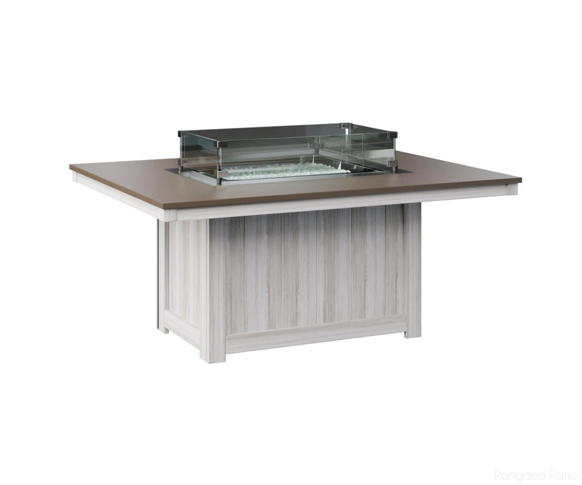 BGDHFFP4254BZSE-Berlin Gardens-Donoma 42" x 54" Rectangular Fire Pit - Hammered Top-Bronze BG-Seashell BG-Pangaea Patio