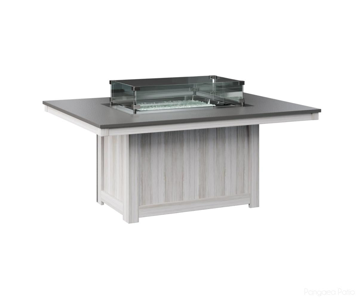 BGDHFFP4254STSE-Berlin Gardens-Donoma 42" x 54" Rectangular Fire Pit - Hammered Top-Stainless BG-Seashell BG-Pangaea Patio