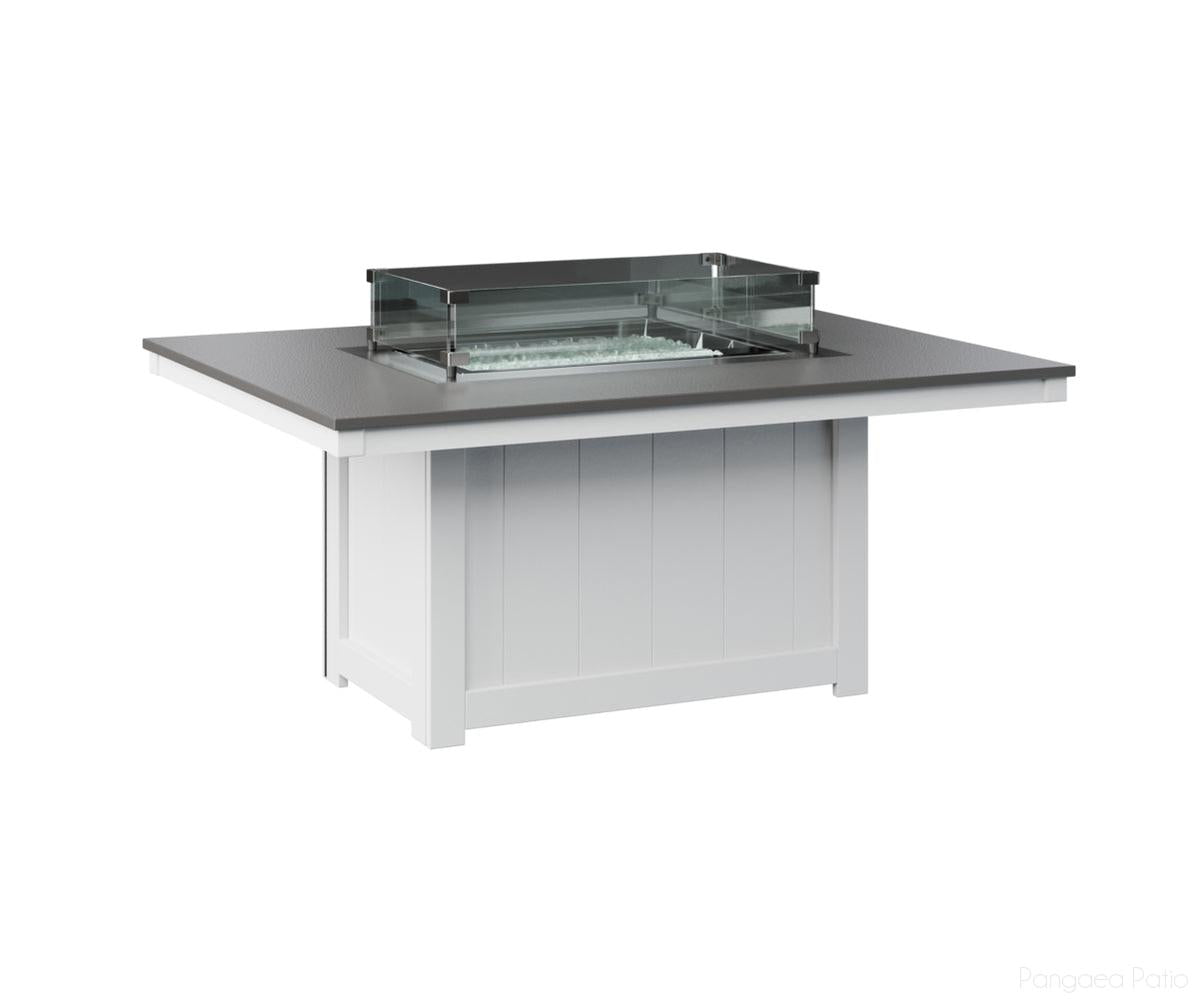 BGDHFFP4254STWH-Berlin Gardens-Donoma 42" x 54" Rectangular Fire Pit - Hammered Top-Stainless BG-White BG-Pangaea Patio