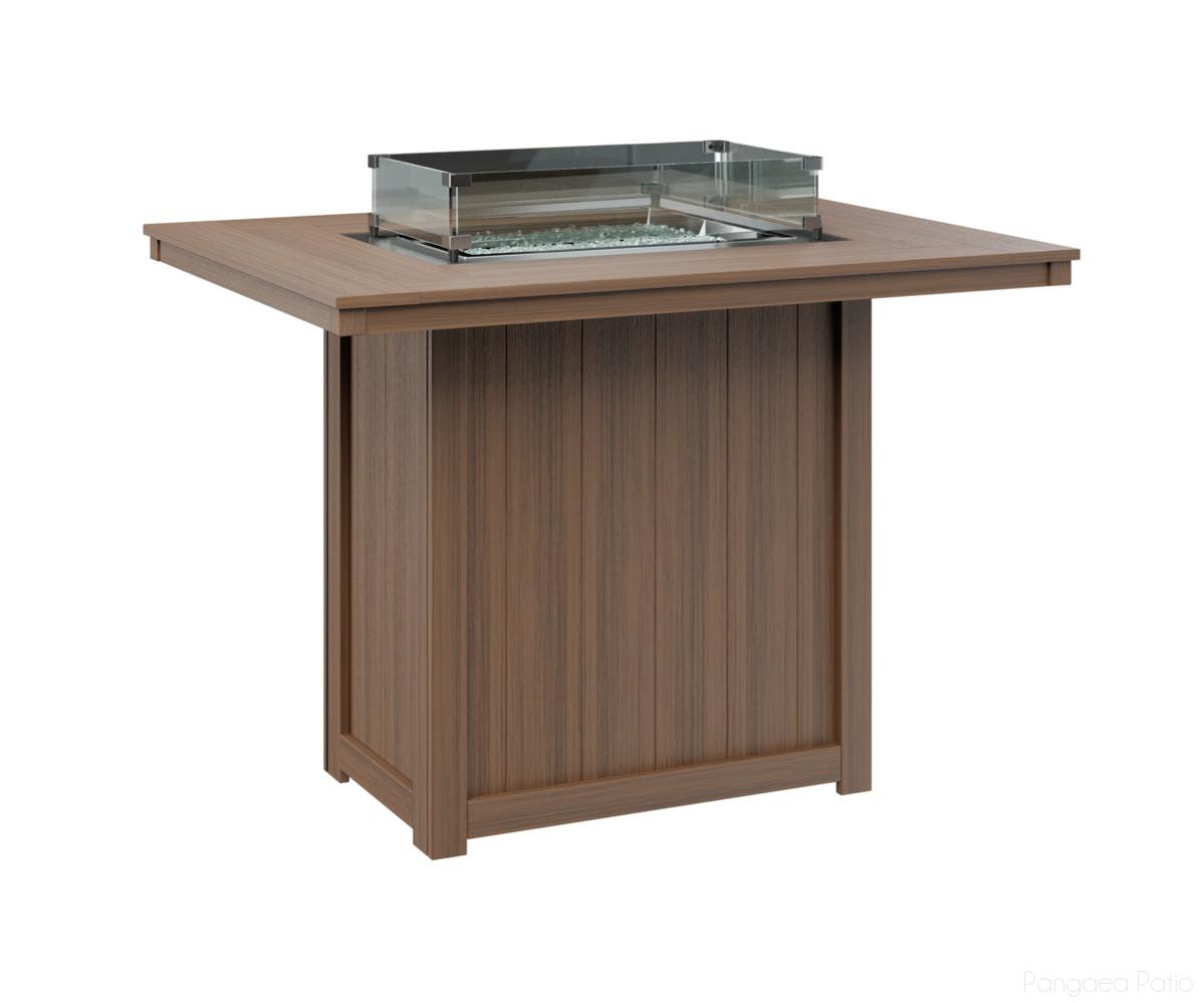 BGDRFT4254BAM-Berlin Gardens-Donoma 42" x 54" Rectangular Fire Table - Bar Height-Antique Mahogany BG-Pangaea Patio