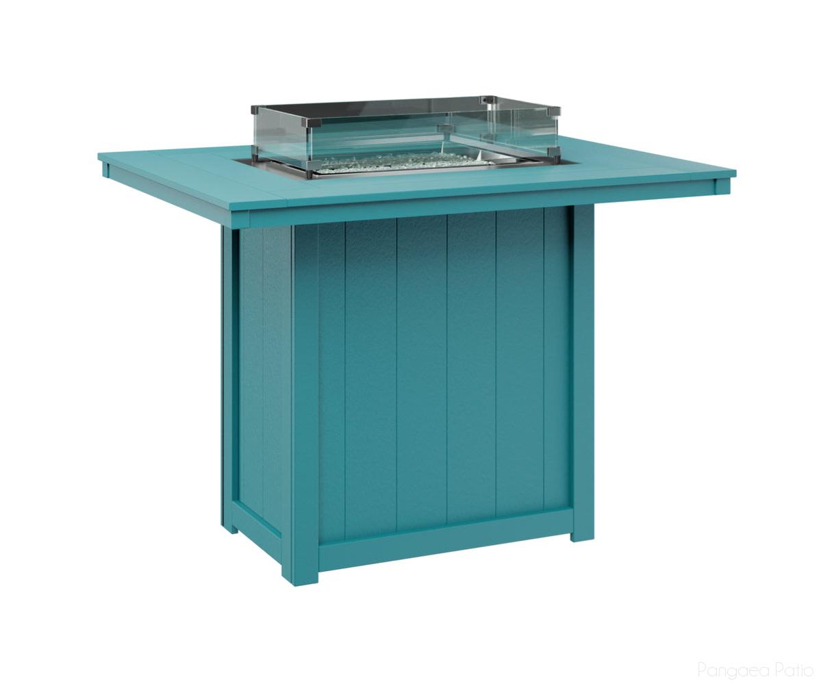 BGDRFT4254BAB-Berlin Gardens-Donoma 42" x 54" Rectangular Fire Table - Bar Height-Aruba Blue BG-Pangaea Patio