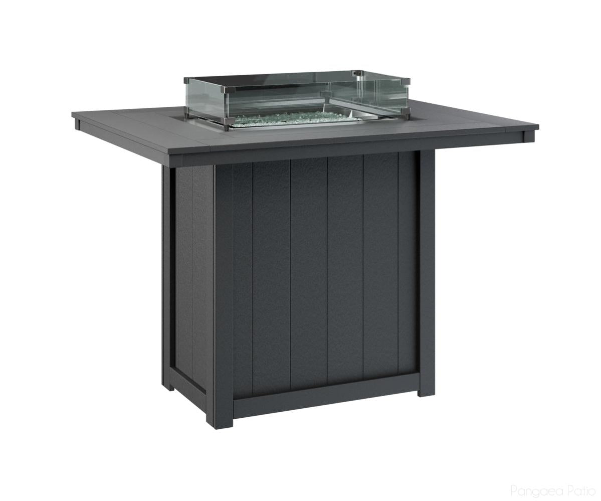 BGDRFT4254BB-Berlin Gardens-Donoma 42" x 54" Rectangular Fire Table - Bar Height-Black BG-Pangaea Patio