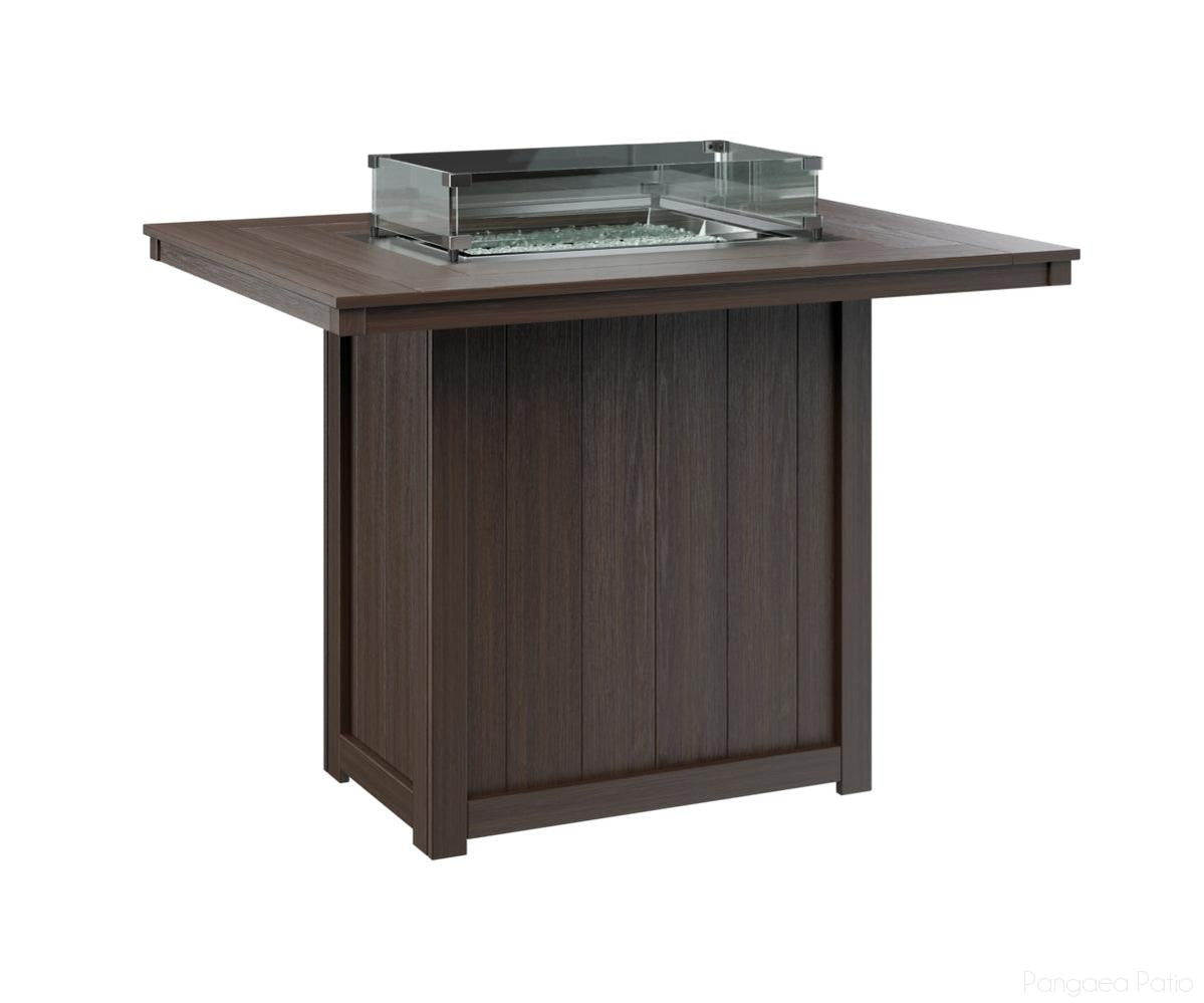 BGDRFT4254BBW-Berlin Gardens-Donoma 42" x 54" Rectangular Fire Table - Bar Height-Brazilian Walnut BG-Pangaea Patio