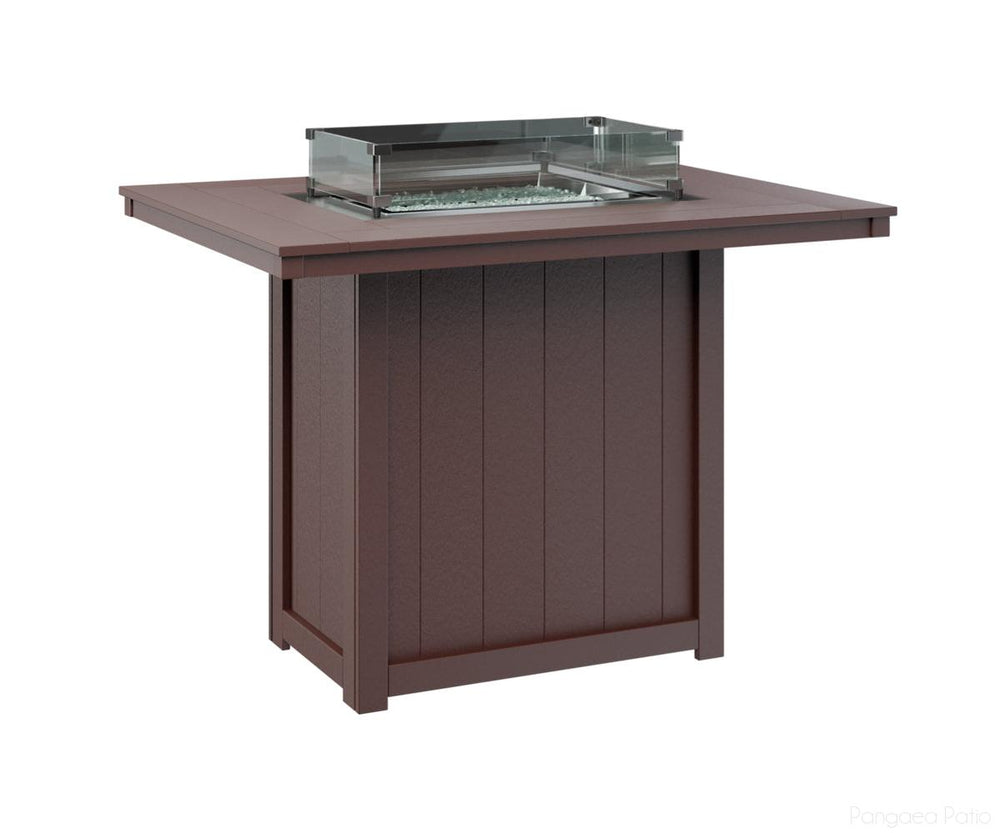 BGDRFT4254BBR-Berlin Gardens-Donoma 42" x 54" Rectangular Fire Table - Bar Height-Burgundy BG-Pangaea Patio