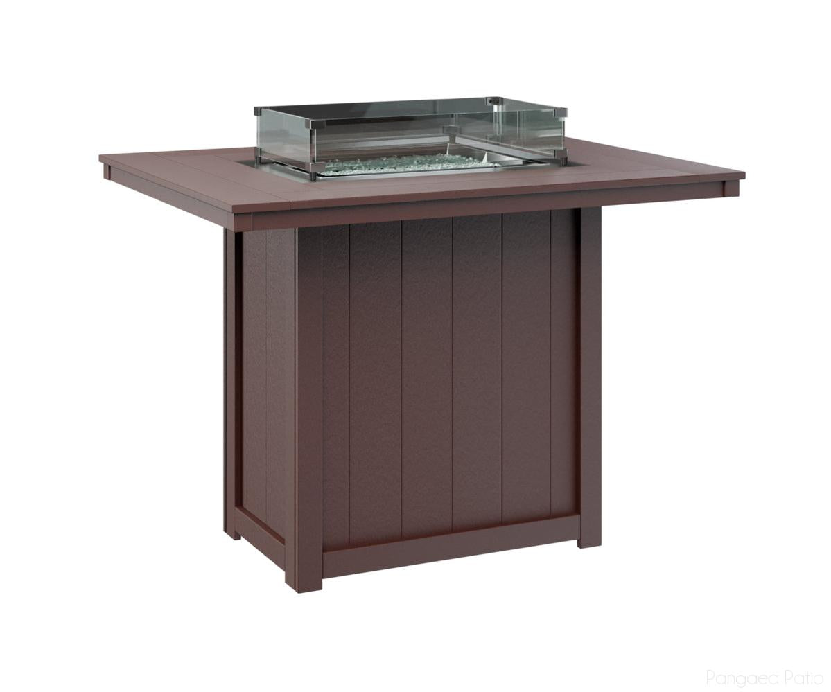 BGDRFT4254BBR-Berlin Gardens-Donoma 42" x 54" Rectangular Fire Table - Bar Height-Burgundy BG-Pangaea Patio