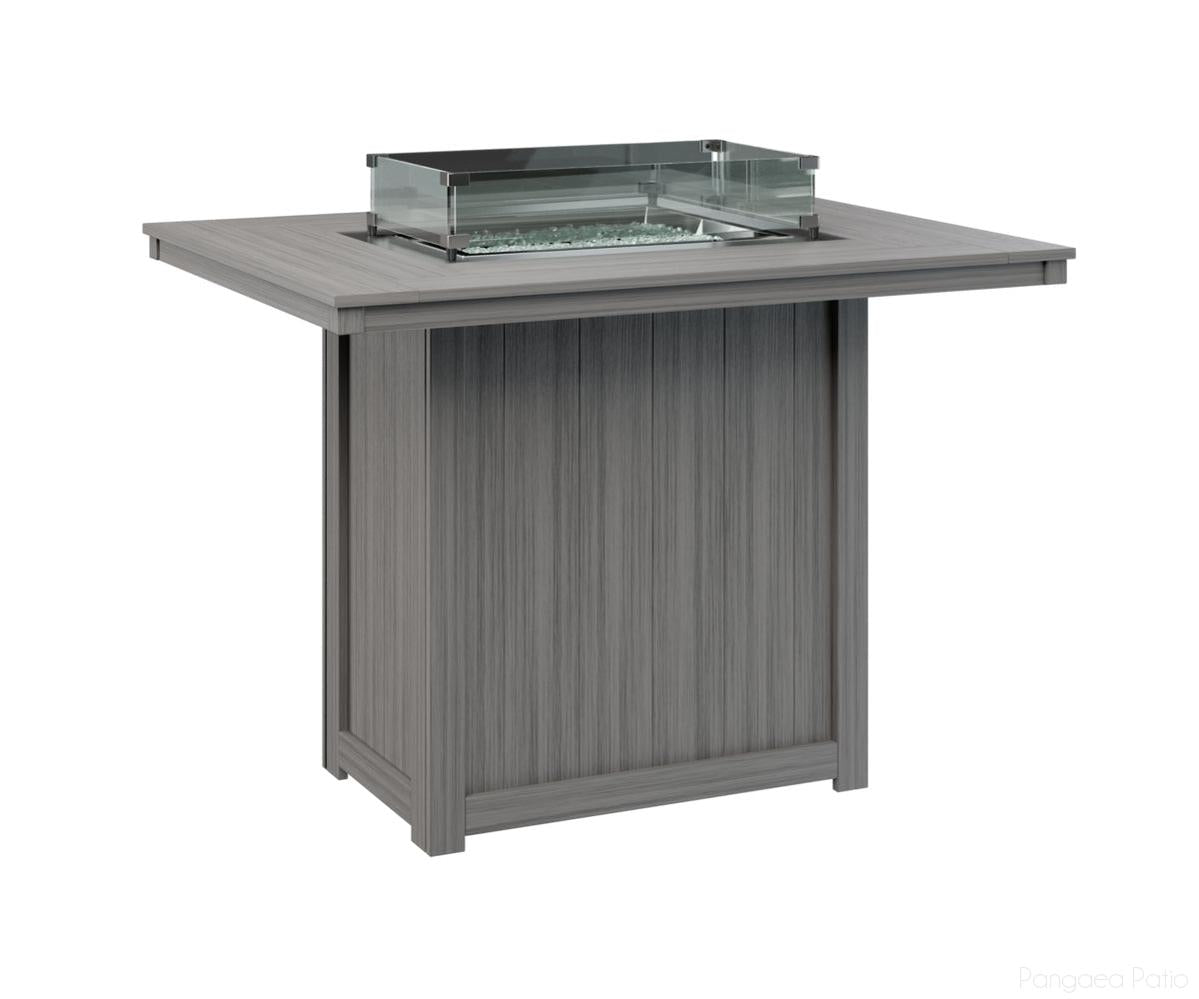 BGDRFT4254BDG-Berlin Gardens-Donoma 42" x 54" Rectangular Fire Table - Bar Height-Driftwood Gray BG-Pangaea Patio