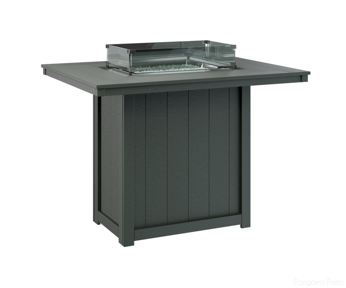 BGDRFT4254BG-Berlin Gardens-Donoma 42" x 54" Rectangular Fire Table - Bar Height-Green BG-Pangaea Patio