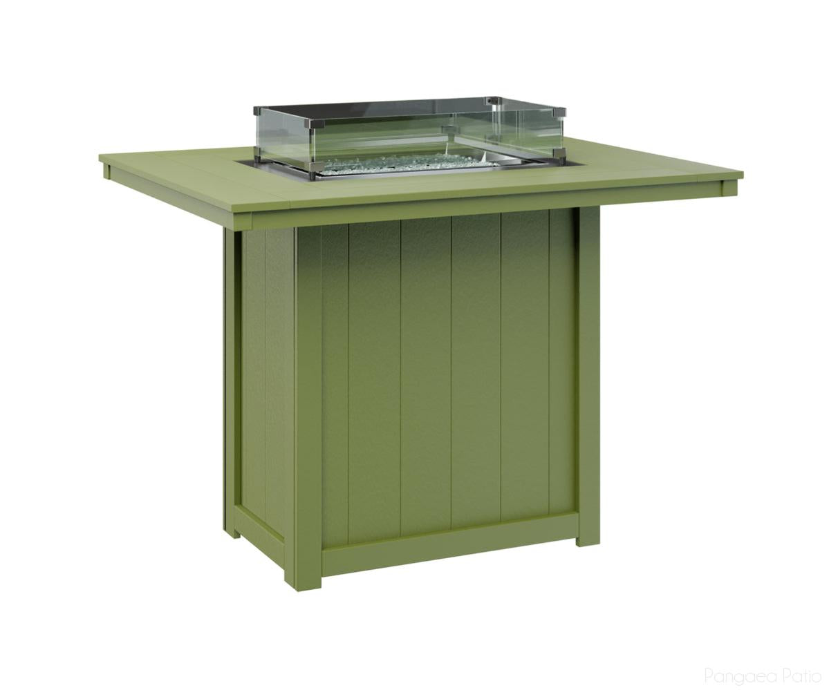 BGDRFT4254BKG-Berlin Gardens-Donoma 42" x 54" Rectangular Fire Table - Bar Height-Kiwi Green BG-Pangaea Patio