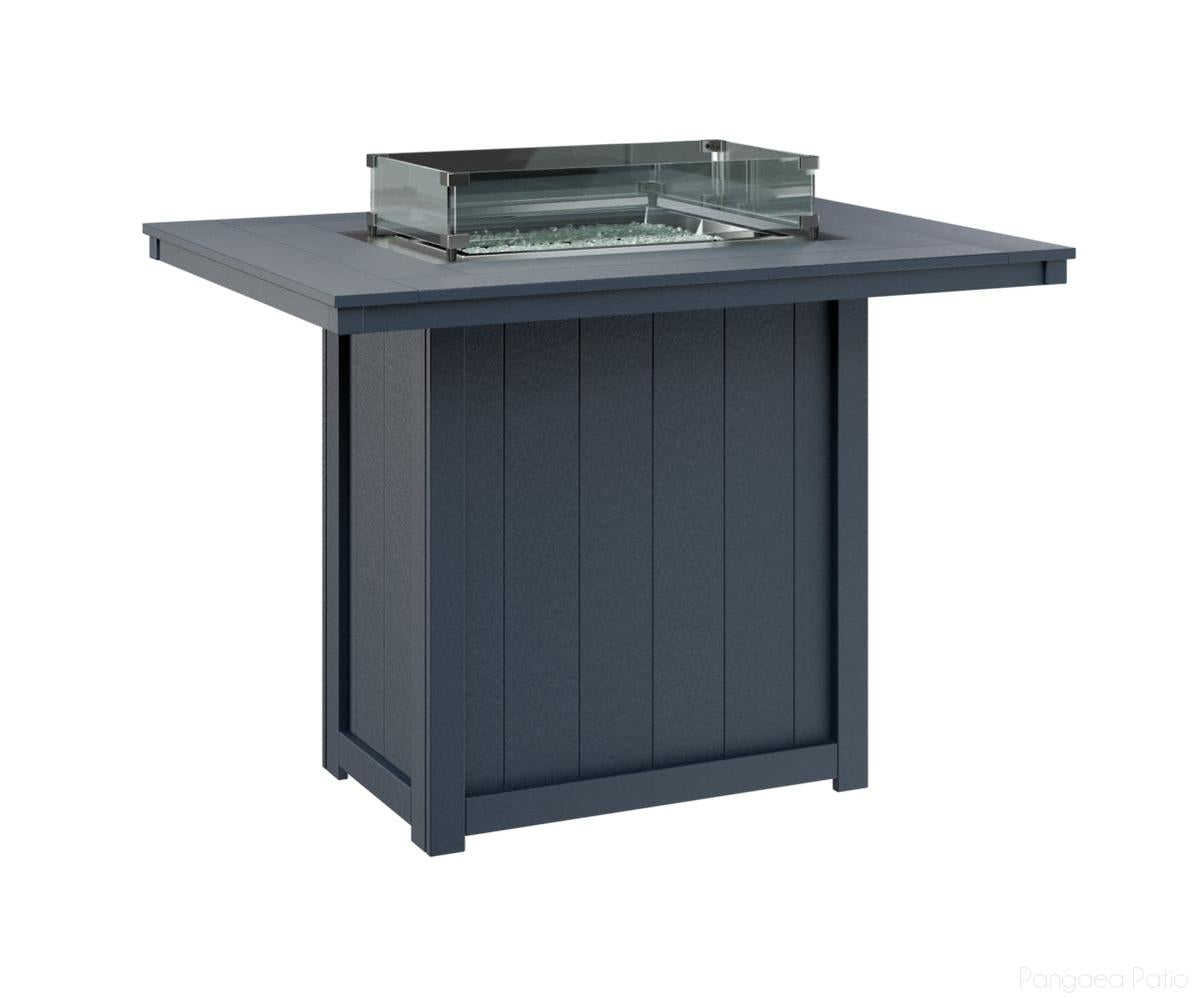 BGDRFT4254BNB-Berlin Gardens-Donoma 42" x 54" Rectangular Fire Table - Bar Height-Navy Blue BG-Pangaea Patio