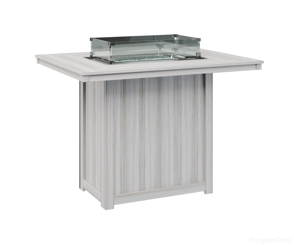 BGDRFT4254BSS-Berlin Gardens-Donoma 42" x 54" Rectangular Fire Table - Bar Height-Seashell BG-Pangaea Patio