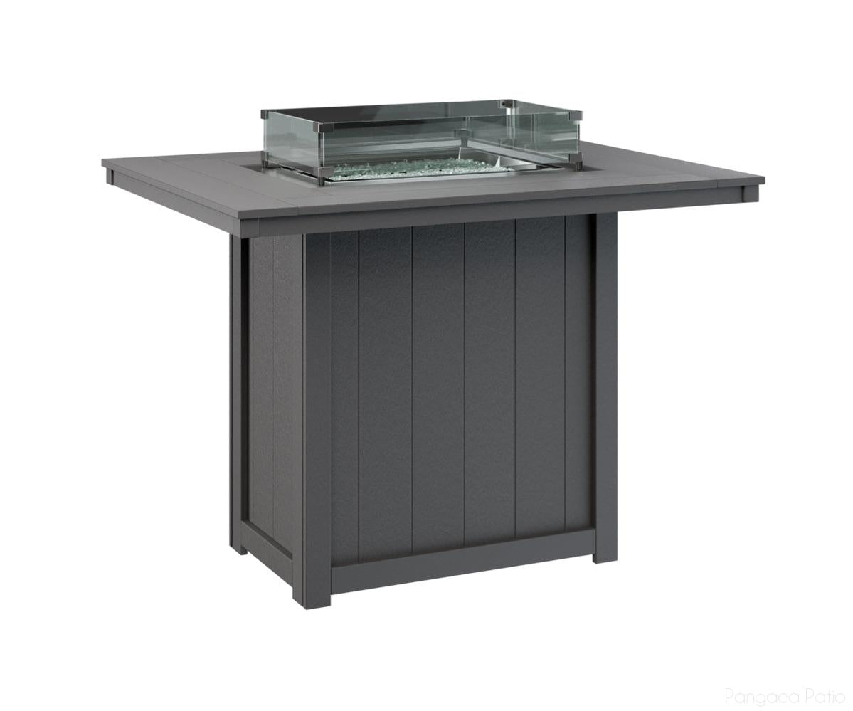 BGDRFT4254BSG-Berlin Gardens-Donoma 42" x 54" Rectangular Fire Table - Bar Height-Smoke Gray BG-Pangaea Patio