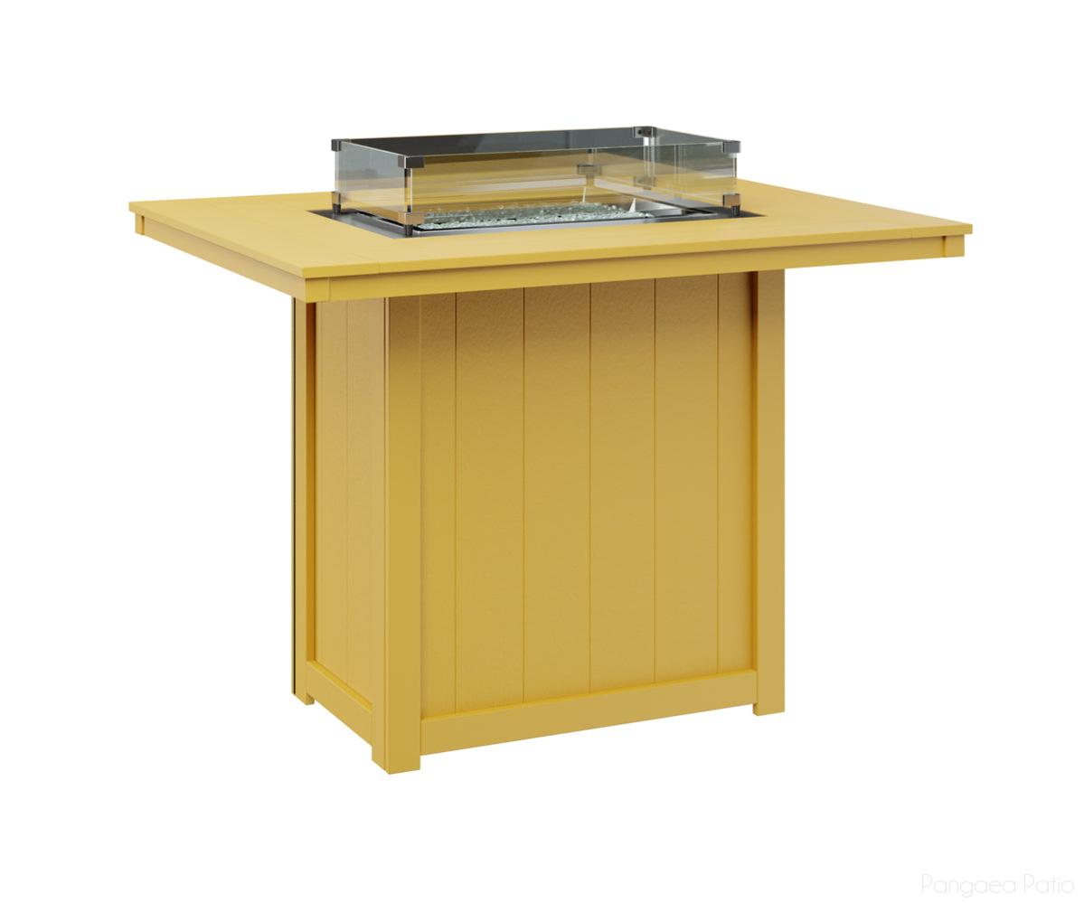 BGDRFT4254BSY-Berlin Gardens-Donoma 42" x 54" Rectangular Fire Table - Bar Height-Sunburst Yellow BG-Pangaea Patio