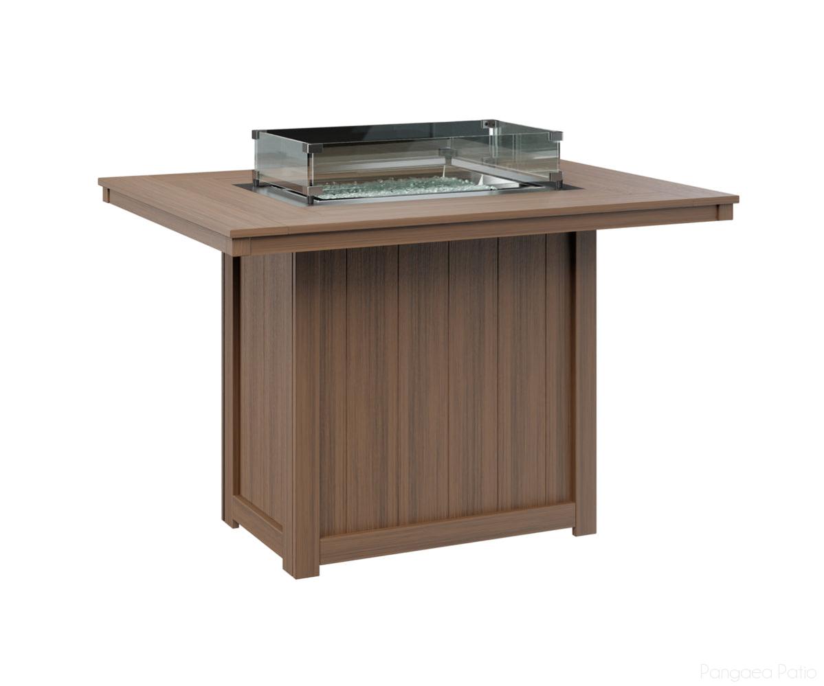 BGDRFT4254CAM-Berlin Gardens-Donoma 42" x 54" Rectangular Fire Table - Counter Height-Antique Mahogany BG-Pangaea Patio