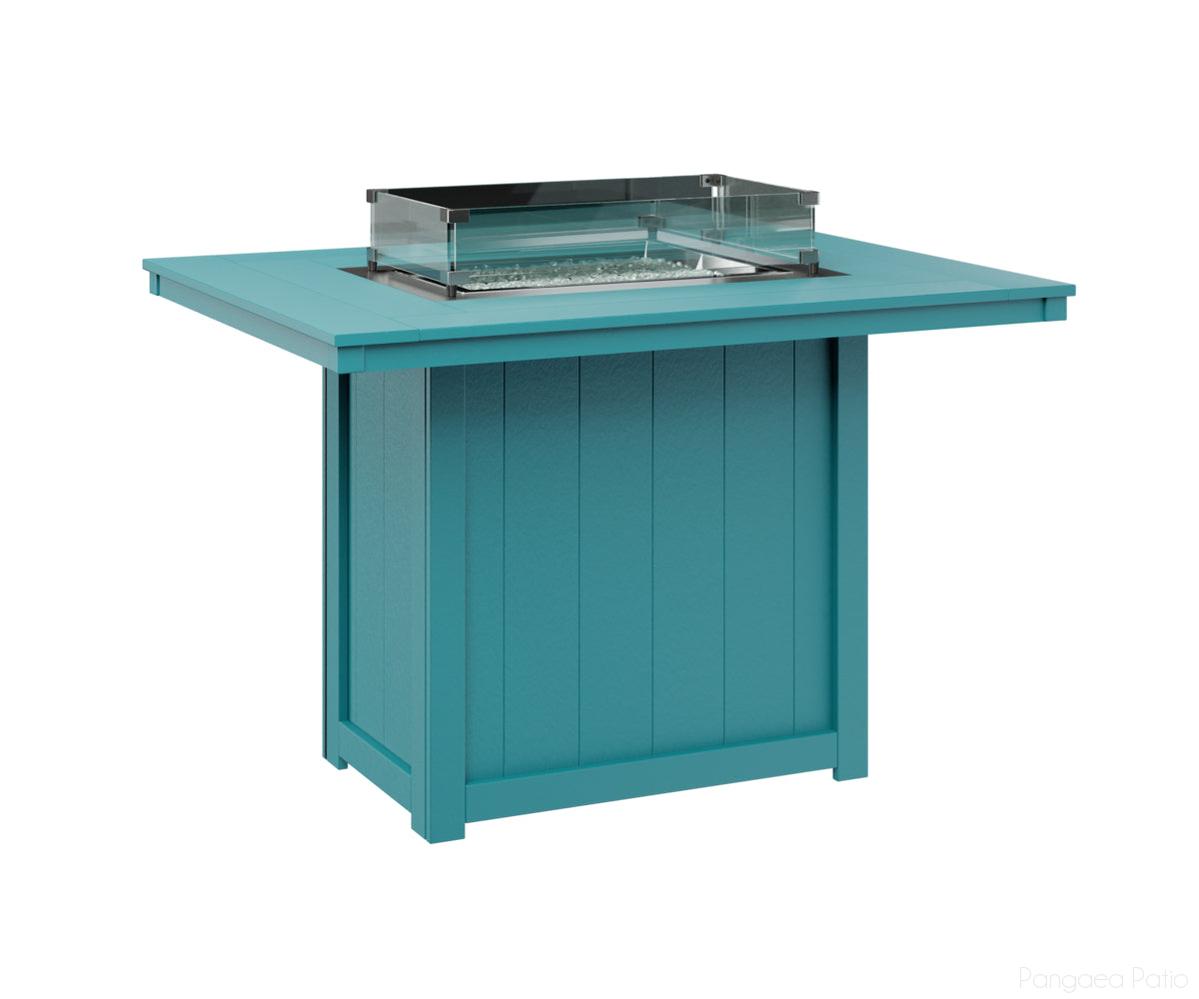 BGDRFT4254CAB-Berlin Gardens-Donoma 42" x 54" Rectangular Fire Table - Counter Height-Aruba Blue BG-Pangaea Patio