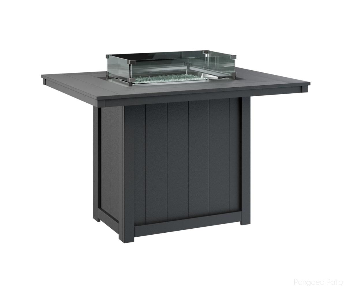 BGDRFT4254CB-Berlin Gardens-Donoma 42" x 54" Rectangular Fire Table - Counter Height-Black BG-Pangaea Patio
