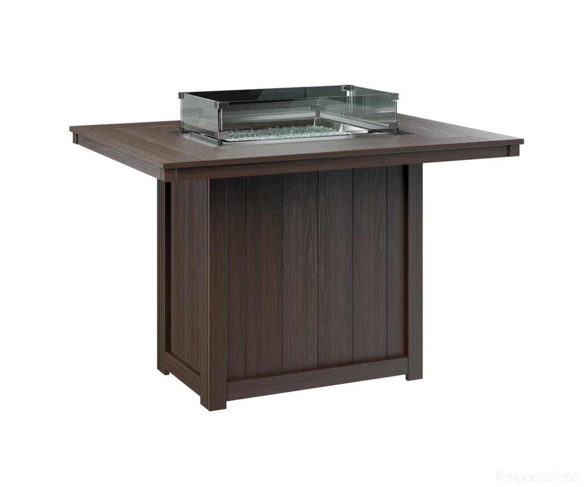 BGDRFT4254CBW-Berlin Gardens-Donoma 42" x 54" Rectangular Fire Table - Counter Height-Brazilian Walnut BG-Pangaea Patio