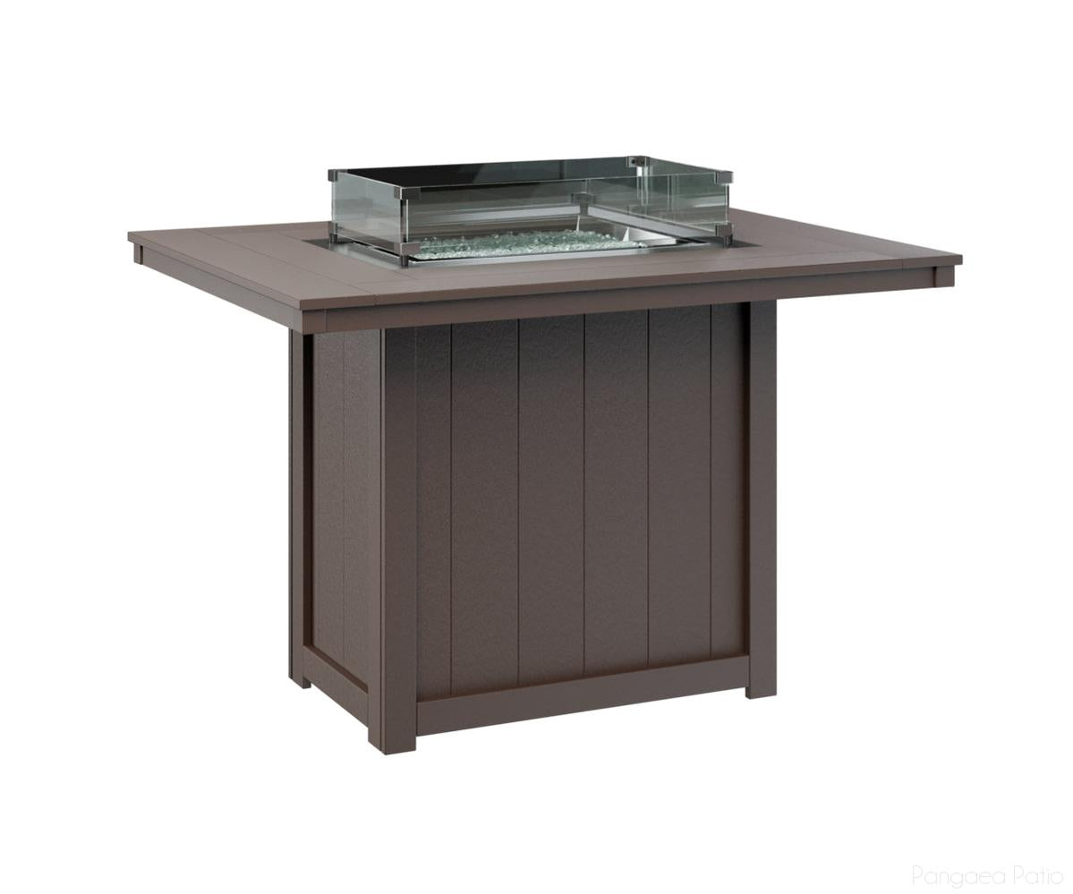 BGDRFT4254CCB-Berlin Gardens-Donoma 42" x 54" Rectangular Fire Table - Counter Height-Chocolate Brown BG-Pangaea Patio