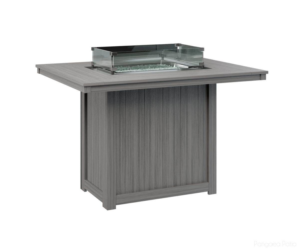 BGDRFT4254CDG-Berlin Gardens-Donoma 42" x 54" Rectangular Fire Table - Counter Height-Driftwood Gray BG-Pangaea Patio