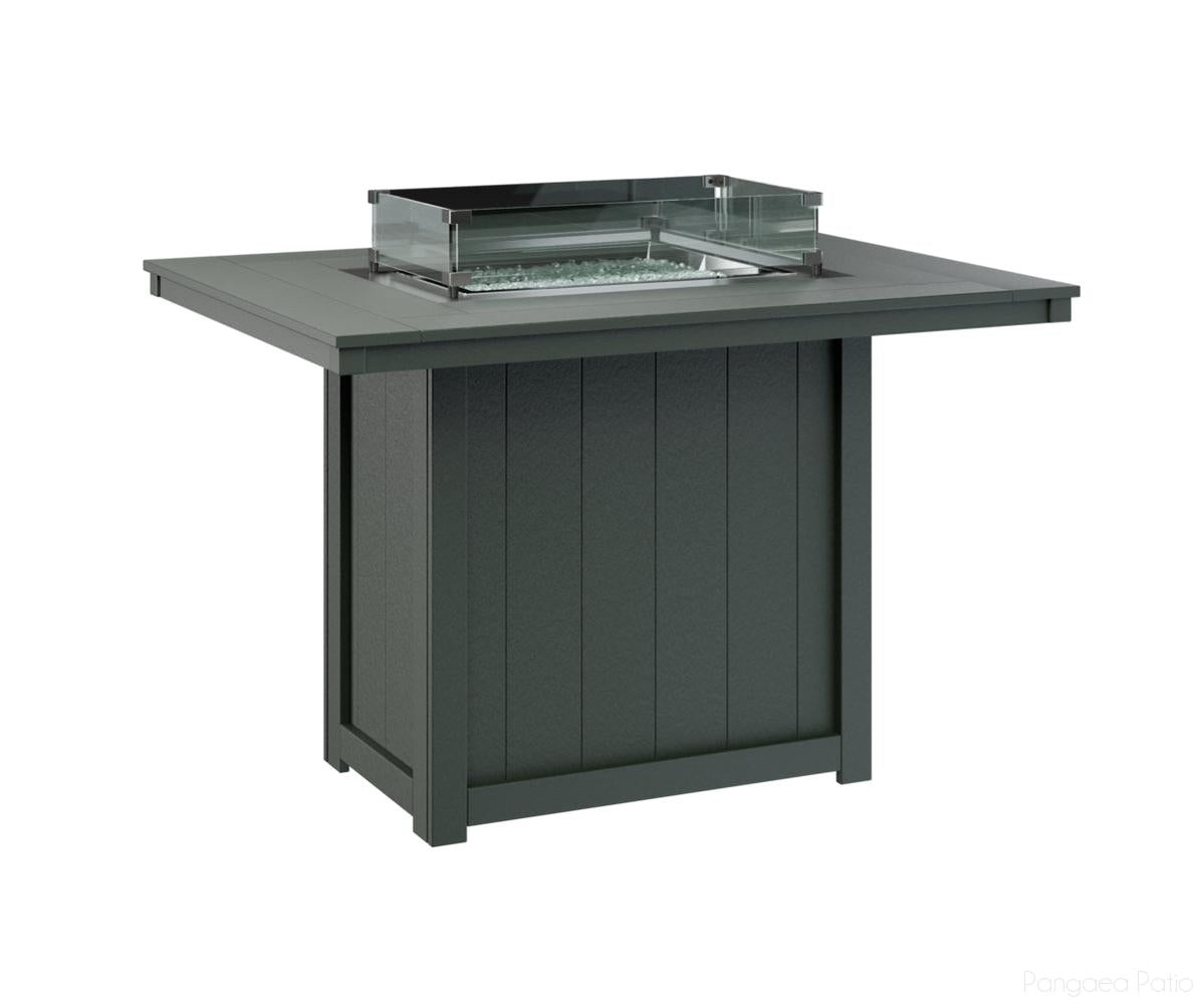 BGDRFT4254CG-Berlin Gardens-Donoma 42" x 54" Rectangular Fire Table - Counter Height-Green BG-Pangaea Patio