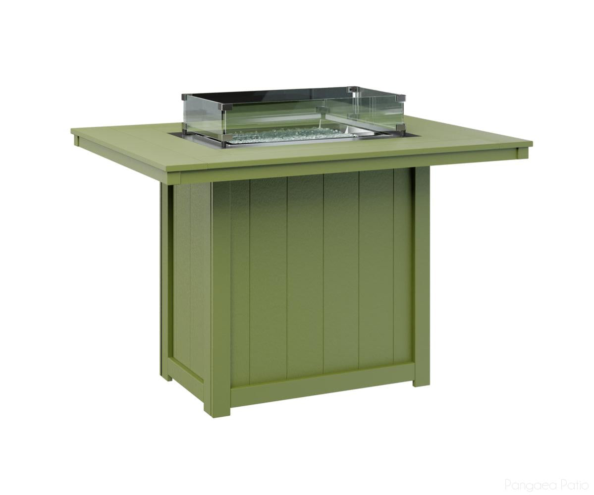 BGDRFT4254CKG-Berlin Gardens-Donoma 42" x 54" Rectangular Fire Table - Counter Height-Kiwi Green BG-Pangaea Patio