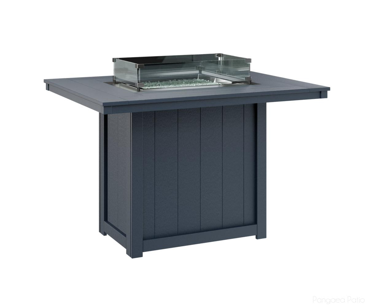 BGDRFT4254CNB-Berlin Gardens-Donoma 42" x 54" Rectangular Fire Table - Counter Height-Navy Blue BG-Pangaea Patio