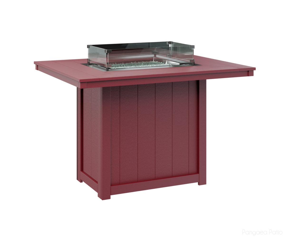 BGDRFT4254CSR-Berlin Gardens-Donoma 42" x 54" Rectangular Fire Table - Counter Height-Scarlet Red BG-Pangaea Patio