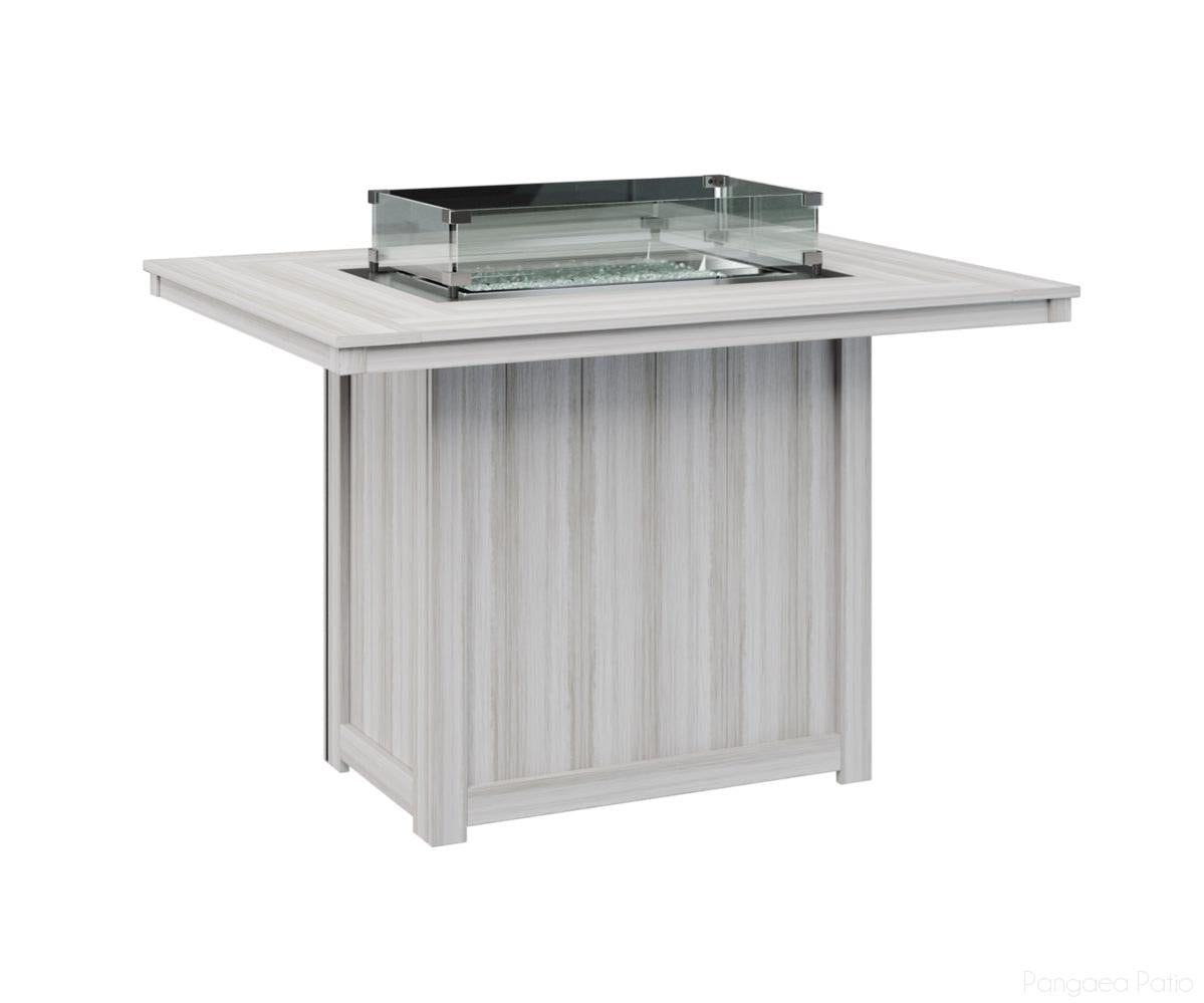 BGDRFT4254CSS-Berlin Gardens-Donoma 42" x 54" Rectangular Fire Table - Counter Height-Seashell BG-Pangaea Patio