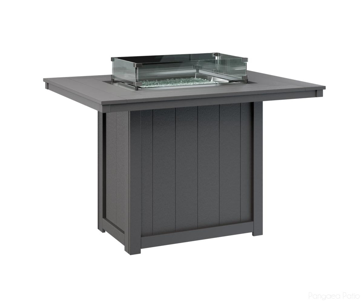 BGDRFT4254CSG-Berlin Gardens-Donoma 42" x 54" Rectangular Fire Table - Counter Height-Smoke Gray BG-Pangaea Patio