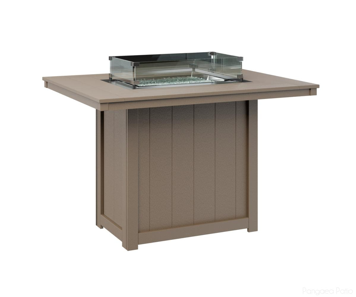 BGDRFT4254CWW-Berlin Gardens-Donoma 42" x 54" Rectangular Fire Table - Counter Height-Weatherwood BG-Pangaea Patio