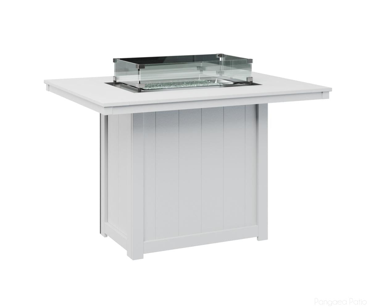 BGDRFT4254CW-Berlin Gardens-Donoma 42" x 54" Rectangular Fire Table - Counter Height-White BG-Pangaea Patio