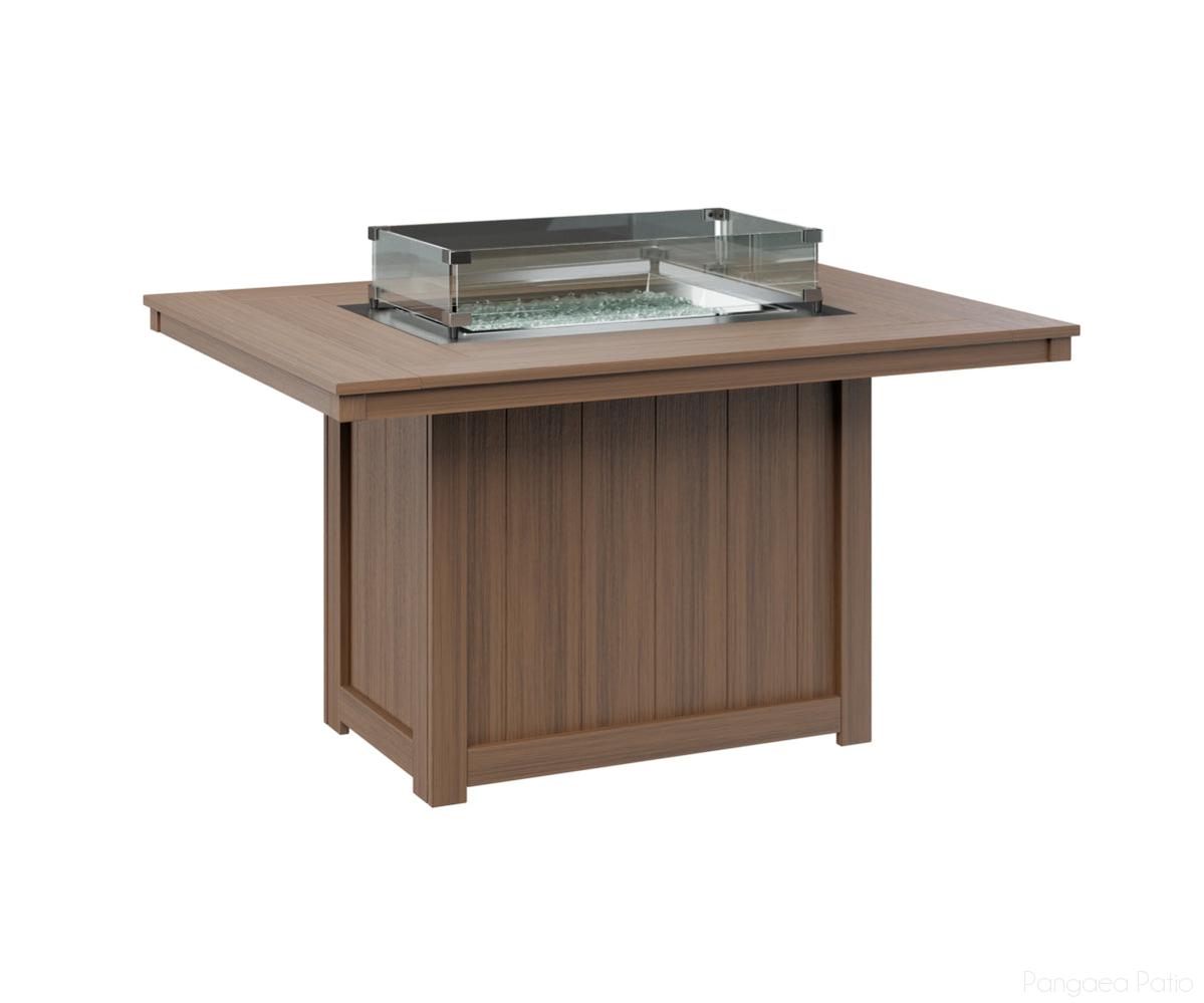 BGDRFT4254DAM-Berlin Gardens-Donoma 42" x 54" Rectangular Fire Table - Dining Height-Antique Mahogany BG-Pangaea Patio