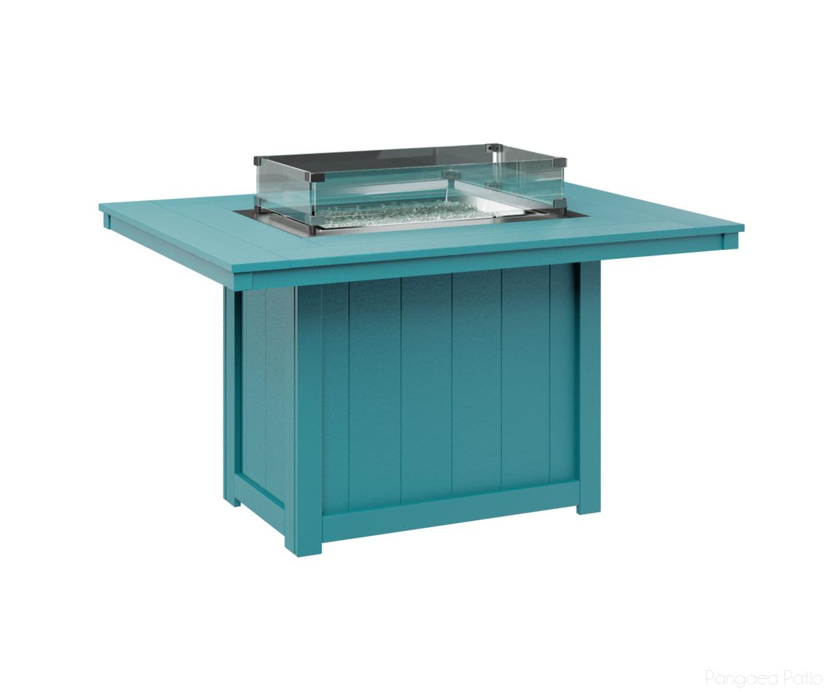 BGDRFT4254DAB-Berlin Gardens-Donoma 42" x 54" Rectangular Fire Table - Dining Height-Aruba Blue BG-Pangaea Patio