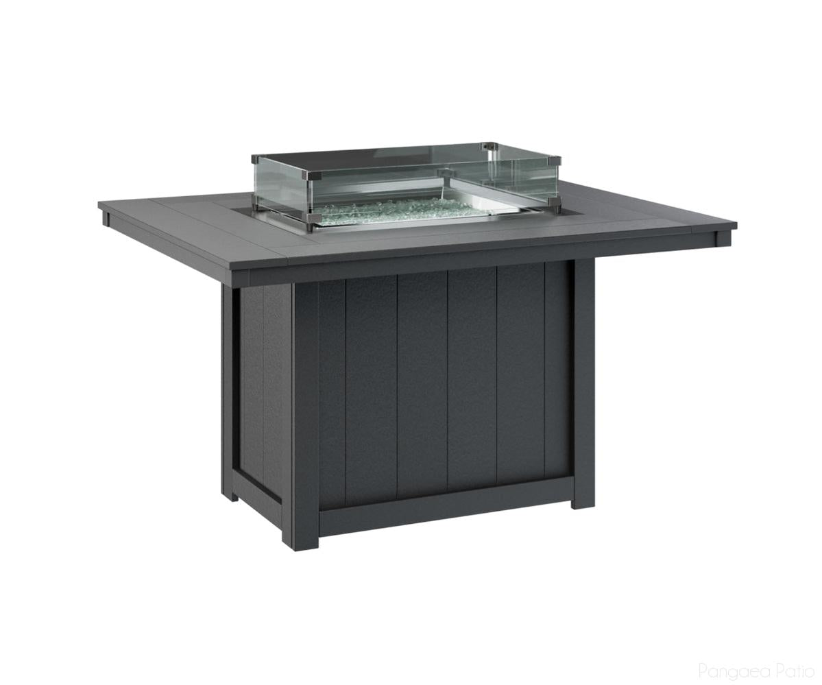 BGDRFT4254DB-Berlin Gardens-Donoma 42" x 54" Rectangular Fire Table - Dining Height-Black BG-Pangaea Patio