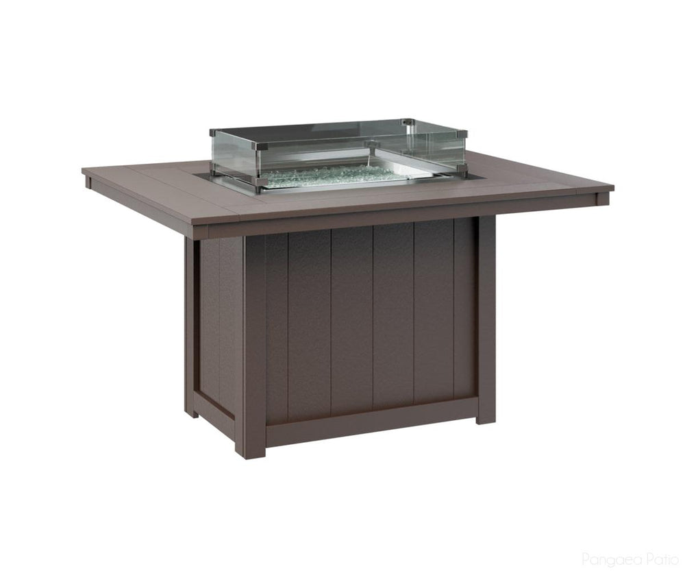 BGDRFT4254DBR-Berlin Gardens-Donoma 42" x 54" Rectangular Fire Table - Dining Height-Burgundy BG-Pangaea Patio