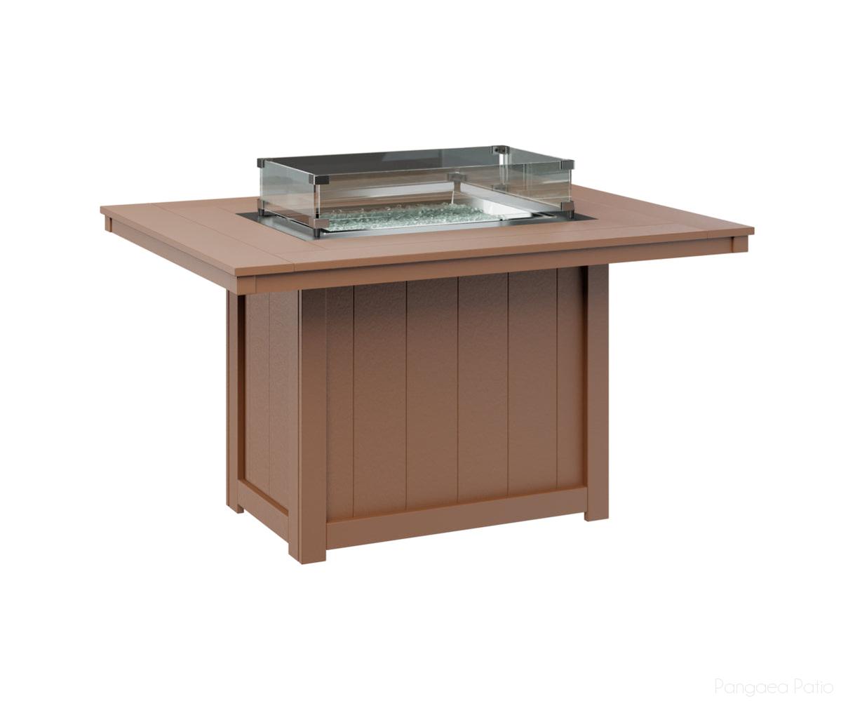 BGDRFT4254DC-Berlin Gardens-Donoma 42" x 54" Rectangular Fire Table - Dining Height-Cedar BG-Pangaea Patio