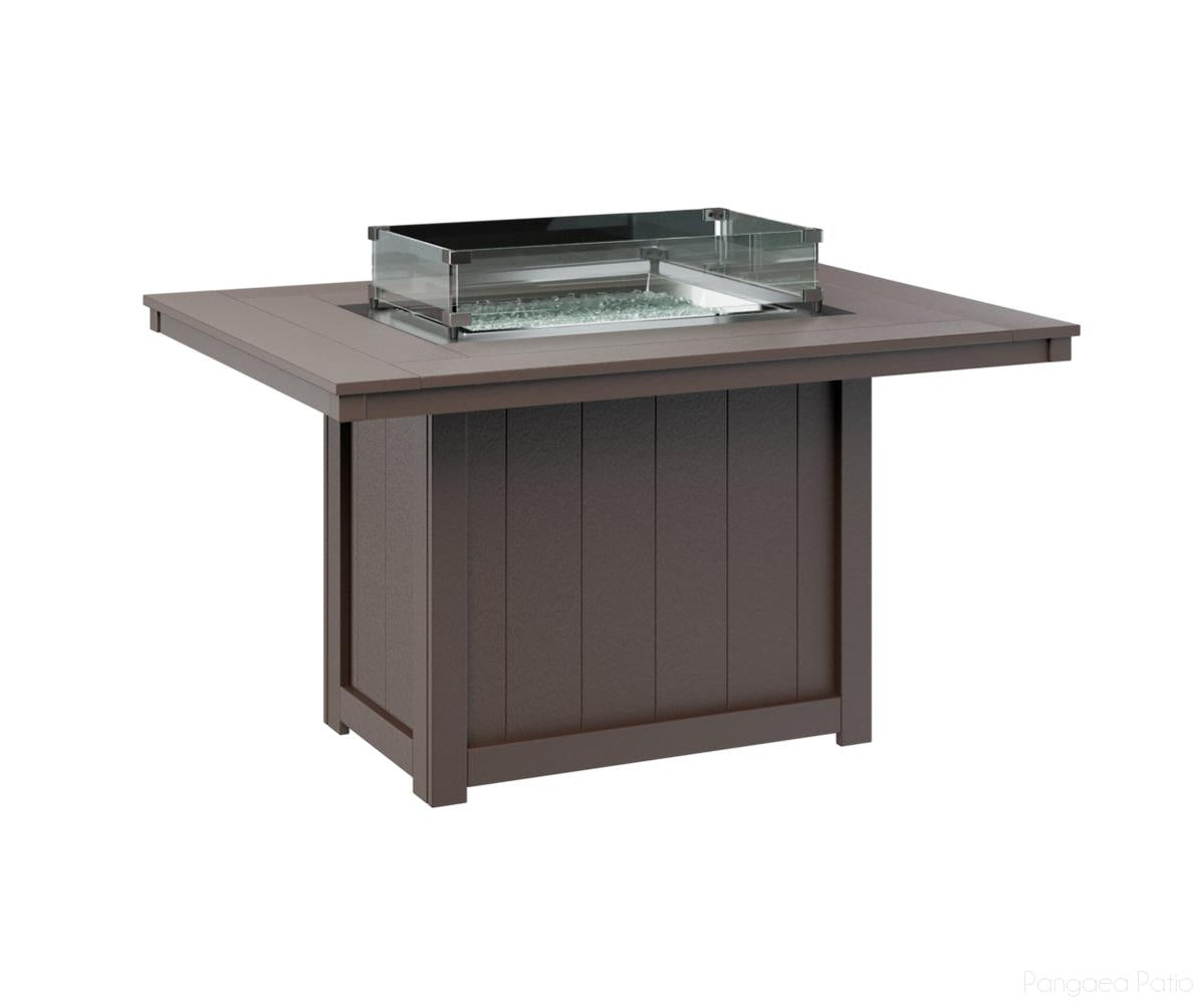 BGDRFT4254DCB-Berlin Gardens-Donoma 42" x 54" Rectangular Fire Table - Dining Height-Chocolate Brown BG-Pangaea Patio