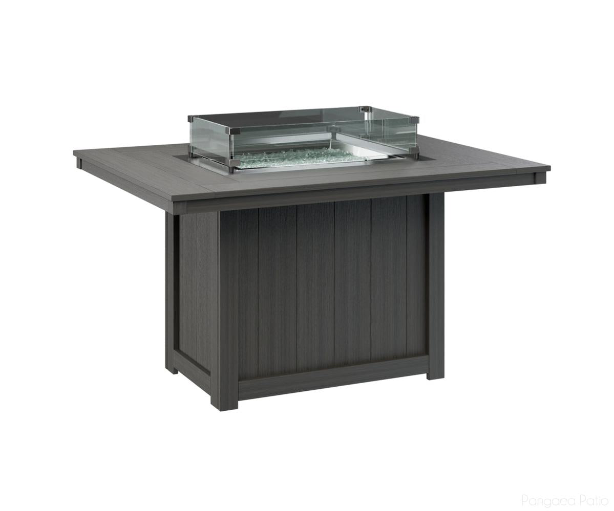 BGDRFT4254DCG-Berlin Gardens-Donoma 42" x 54" Rectangular Fire Table - Dining Height-Coastal Gray BG-Pangaea Patio