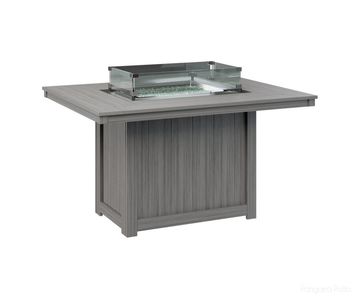 BGDRFT4254DDG-Berlin Gardens-Donoma 42" x 54" Rectangular Fire Table - Dining Height-Driftwood Gray BG-Pangaea Patio