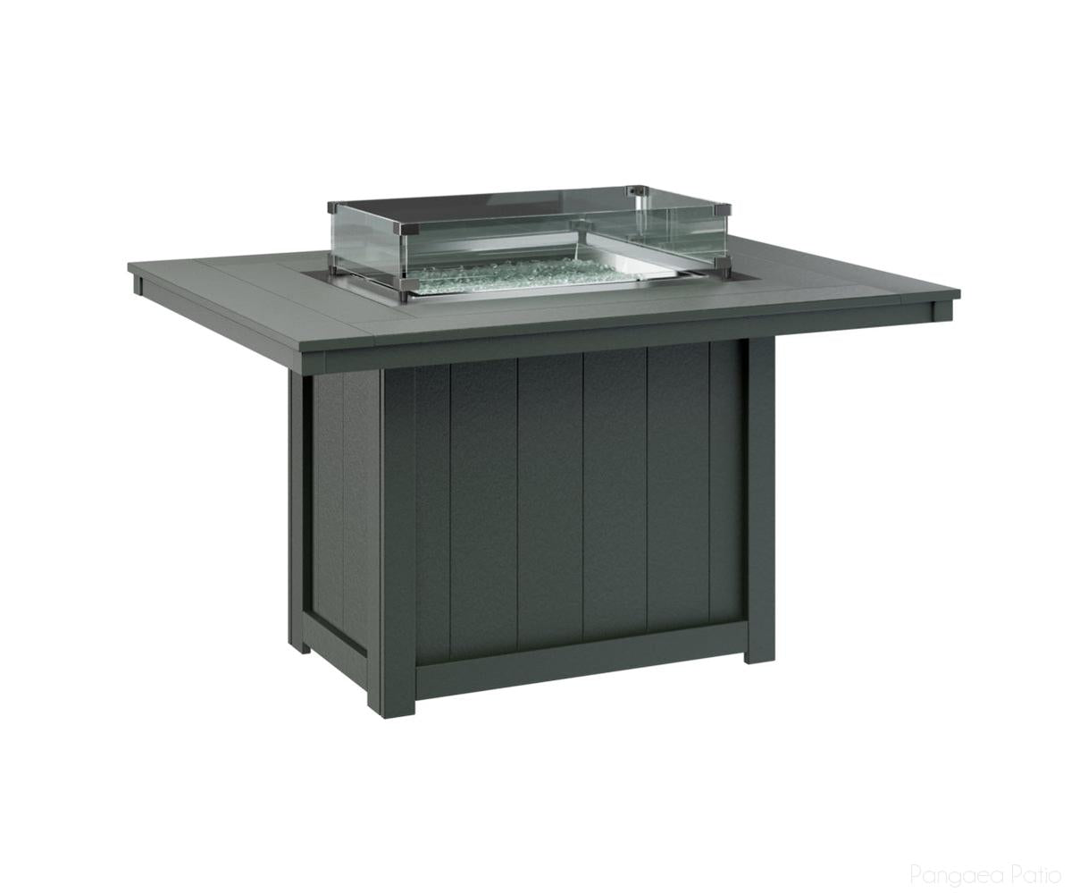 BGDRFT4254DG-Berlin Gardens-Donoma 42" x 54" Rectangular Fire Table - Dining Height-Green BG-Pangaea Patio