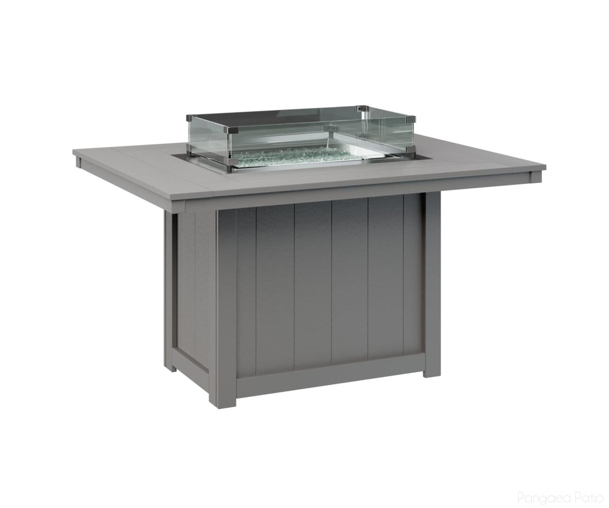 BGDRFT4254DLG-Berlin Gardens-Donoma 42" x 54" Rectangular Fire Table - Dining Height-Light Gray BG-Pangaea Patio