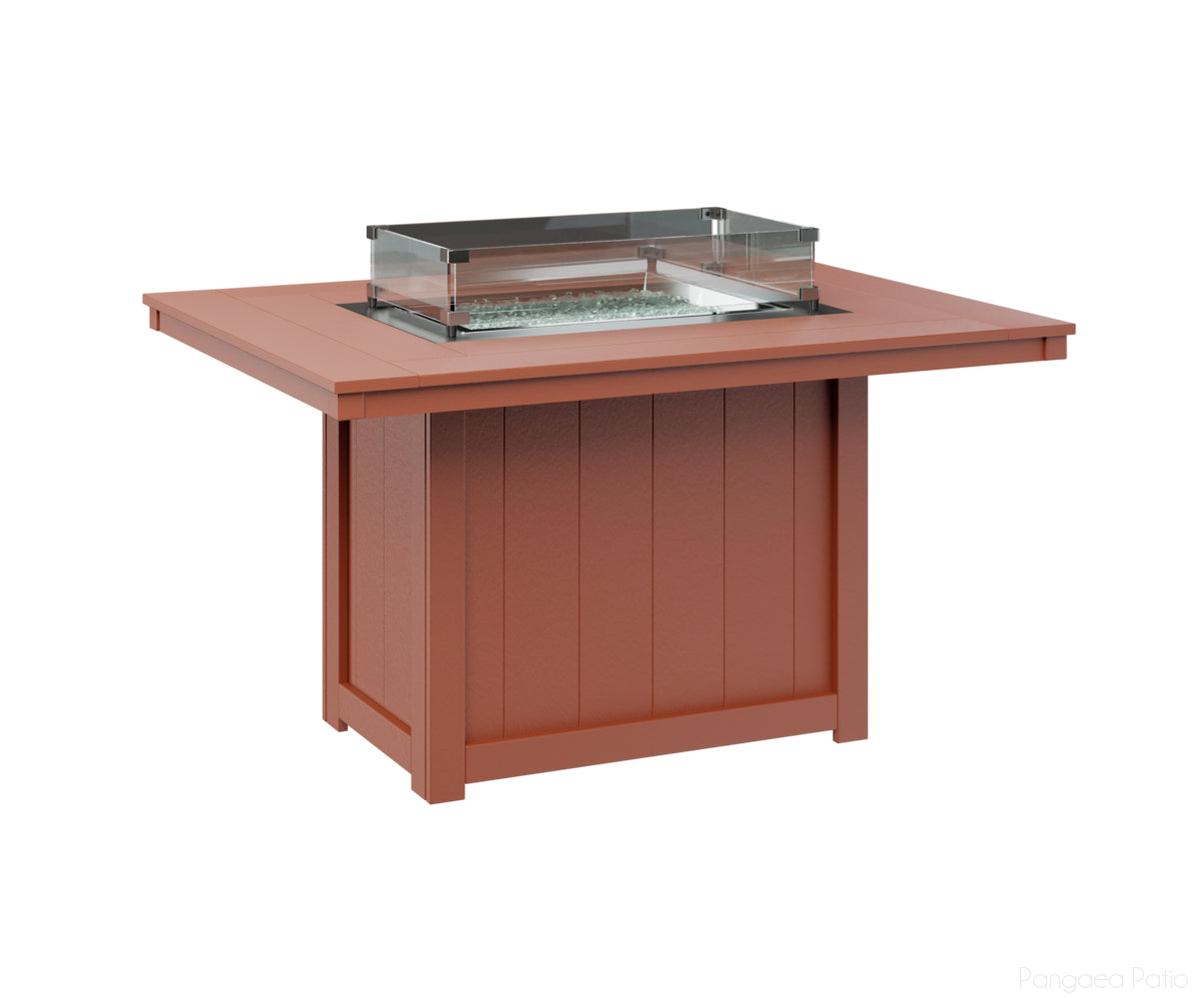 BGDRFT4254DMO-Berlin Gardens-Donoma 42" x 54" Rectangular Fire Table - Dining Height-Mango Orange BG-Pangaea Patio