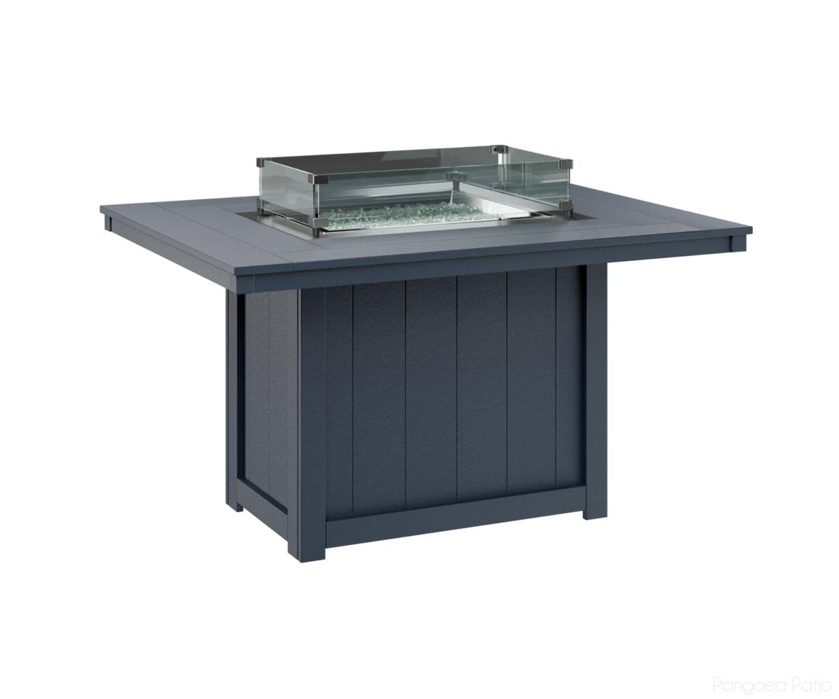 BGDRFT4254DNB-Berlin Gardens-Donoma 42" x 54" Rectangular Fire Table - Dining Height-Navy Blue BG-Pangaea Patio