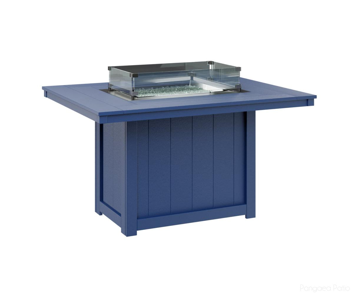 BGDRFT4254DPB-Berlin Gardens-Donoma 42" x 54" Rectangular Fire Table - Dining Height-Pacific Blue BG-Pangaea Patio