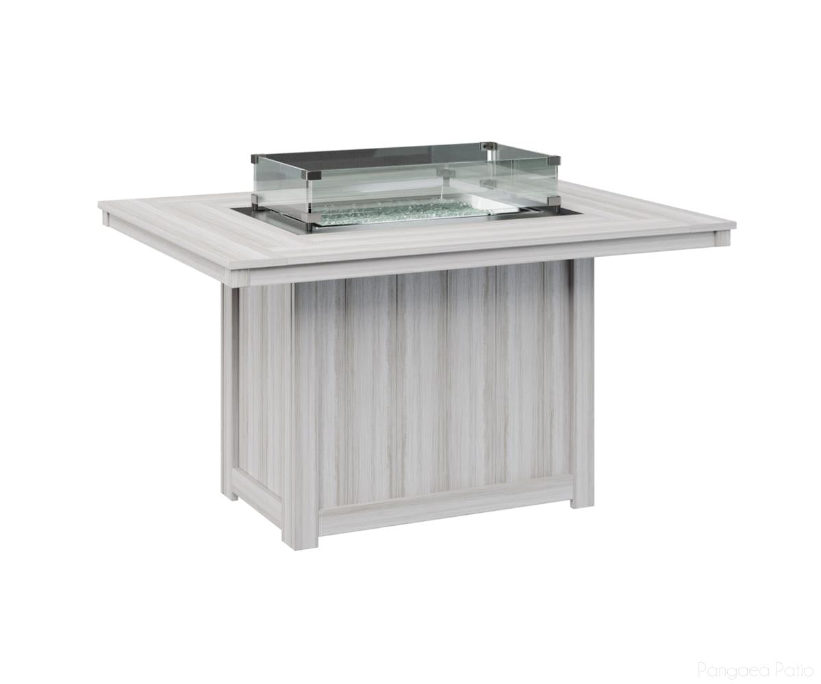 BGDRFT4254DSS-Berlin Gardens-Donoma 42" x 54" Rectangular Fire Table - Dining Height-Seashell BG-Pangaea Patio