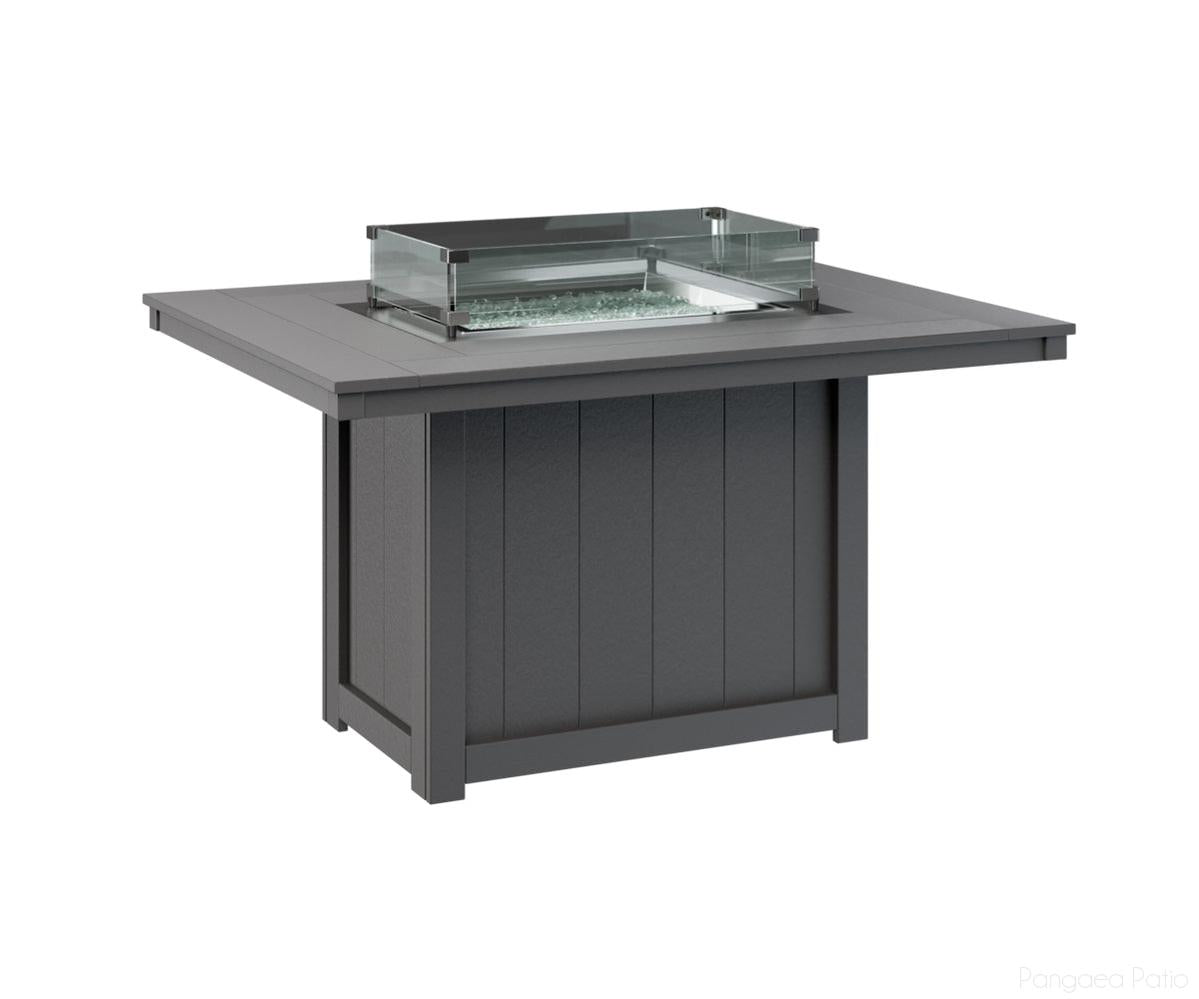 BGDRFT4254DSG-Berlin Gardens-Donoma 42" x 54" Rectangular Fire Table - Dining Height-Smoke Gray BG-Pangaea Patio