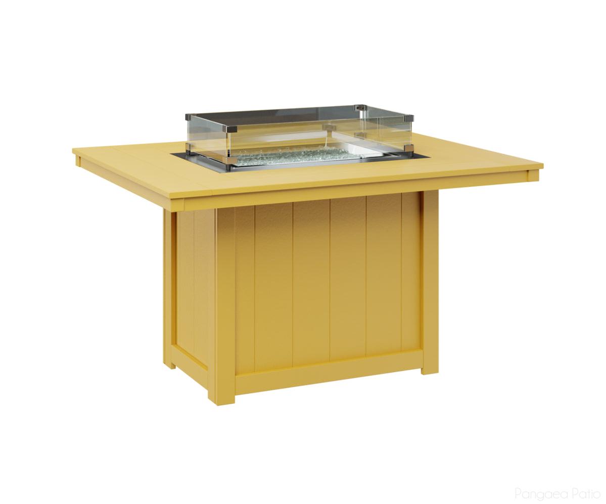BGDRFT4254DSY-Berlin Gardens-Donoma 42" x 54" Rectangular Fire Table - Dining Height-Sunburst Yellow BG-Pangaea Patio