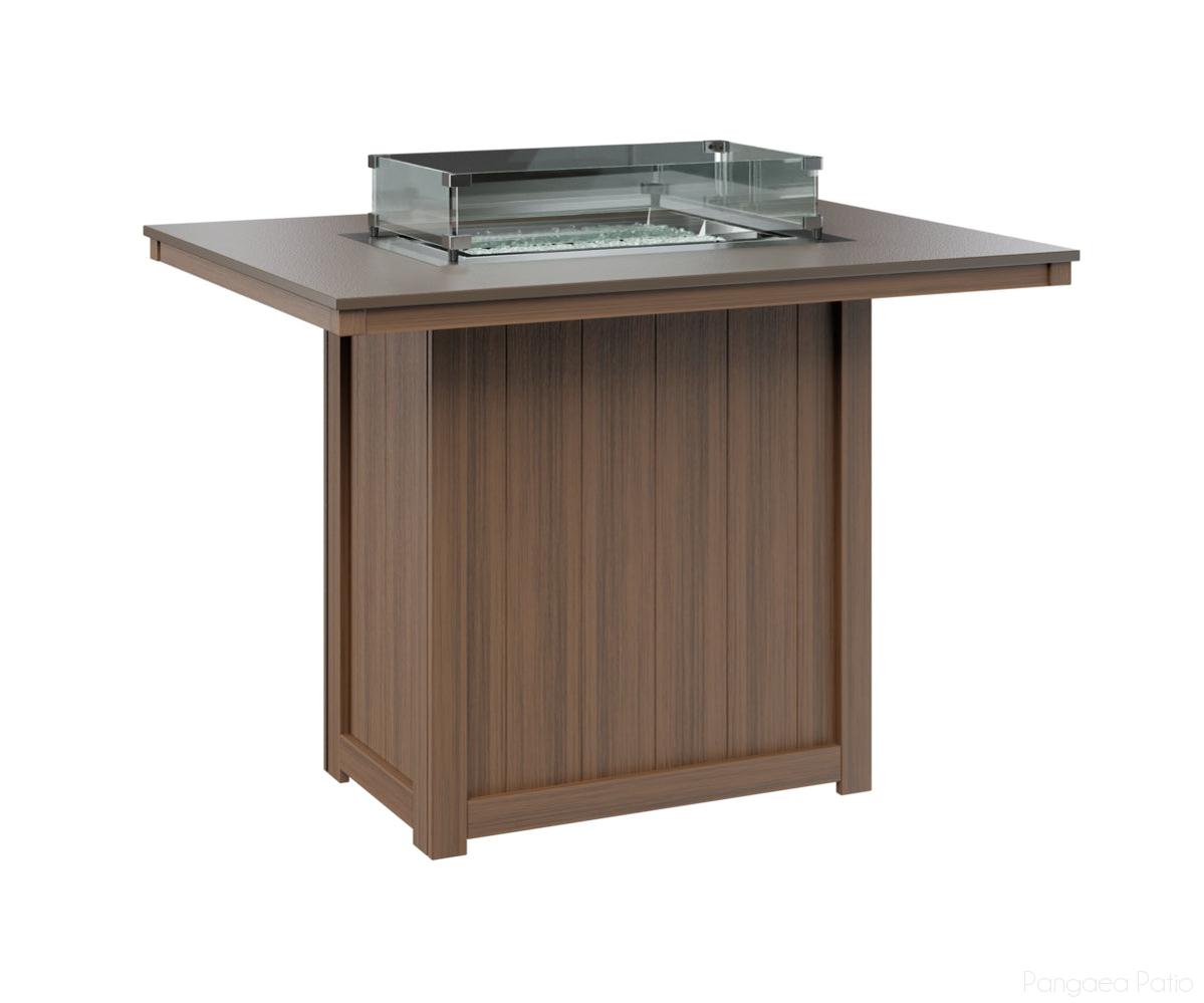 BGDHFT4254BBZAM-Berlin Gardens-Donoma 42" x 54" Rectangular Fire Table - Hammered Top - Bar Height-Bronze BG-Antique Mahogany BG-Pangaea Patio